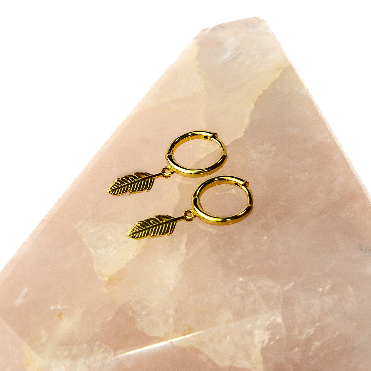 Golden Feather Earrings