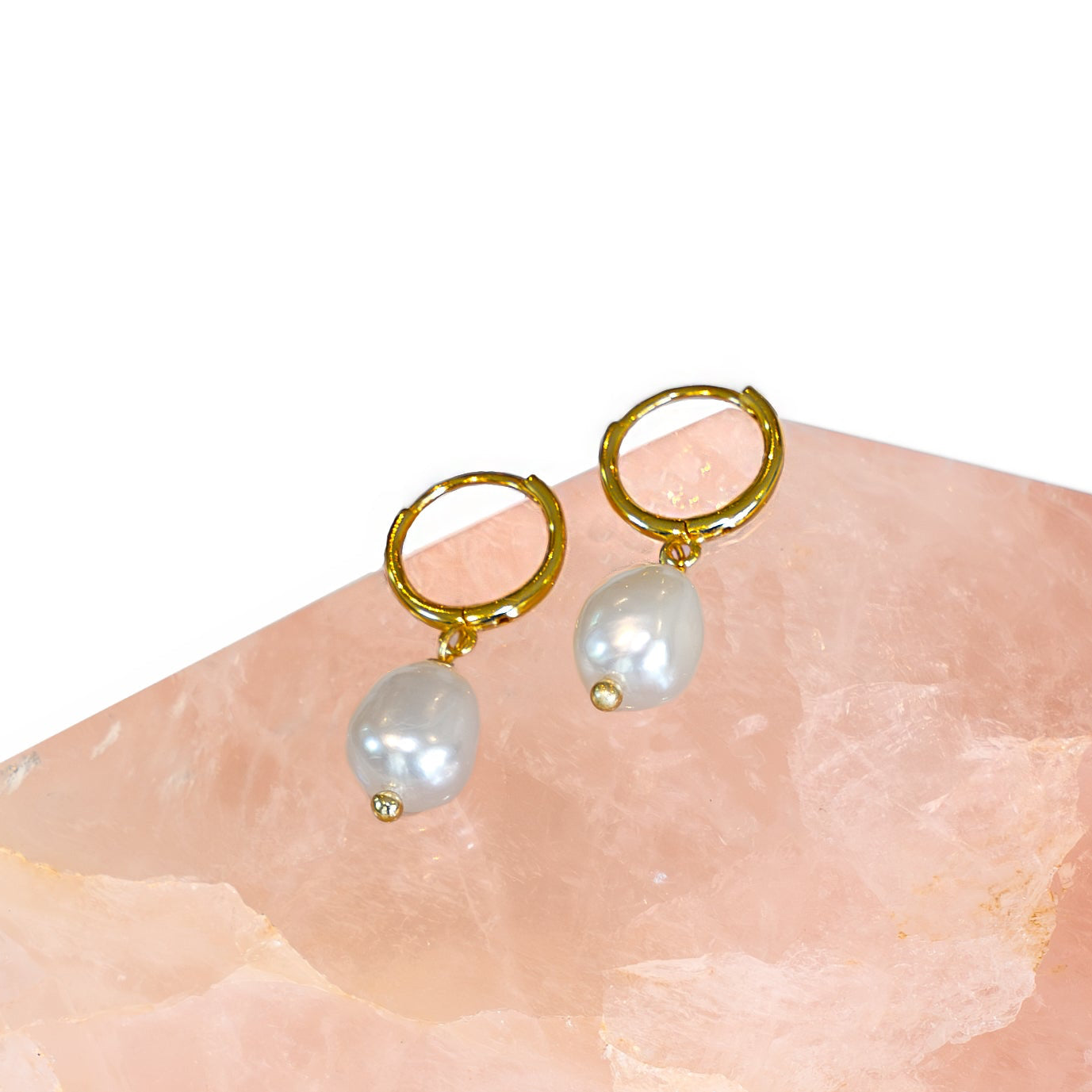 Gold Pearl Earrings
