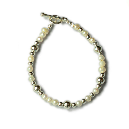 Silver Pearl Bracelet