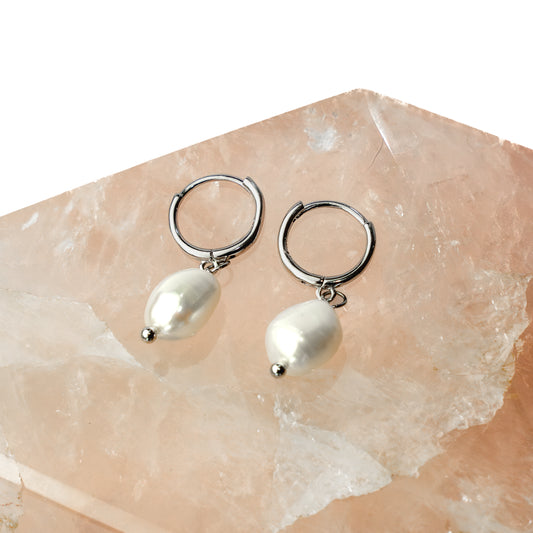 Silver Pearl Earrings