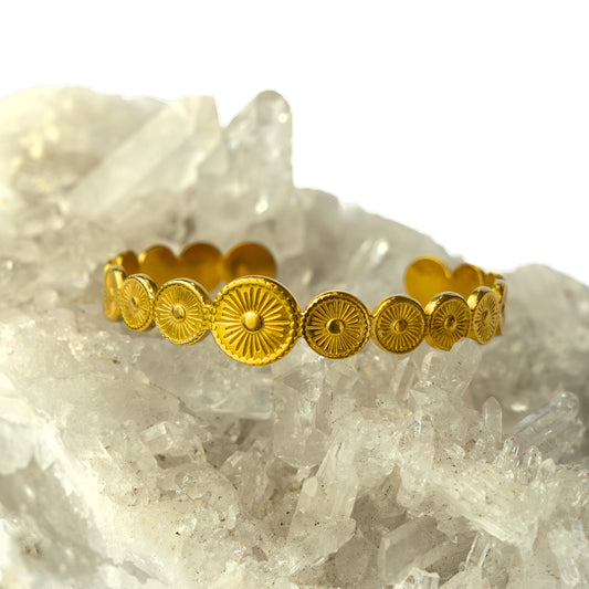 Gold Sun Cuff Bangle