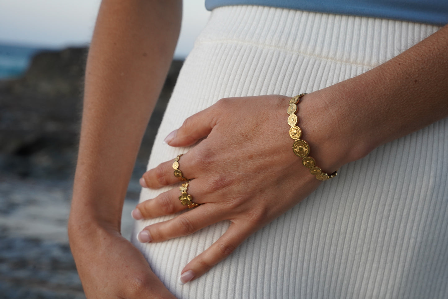 Gold Sun Cuff Bangle